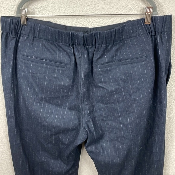 New Vince Pinstripe Virgin Wool Blend Flannel Trouser Pant Dark Navy Sz XXL - Picture 7 of 14